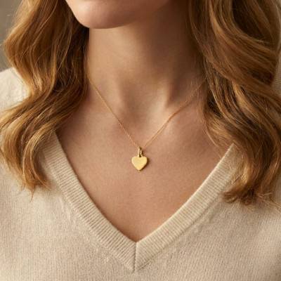 750/1000 Yellow Gold-Plated Heart Pendant, 8 mm - Lumiosa