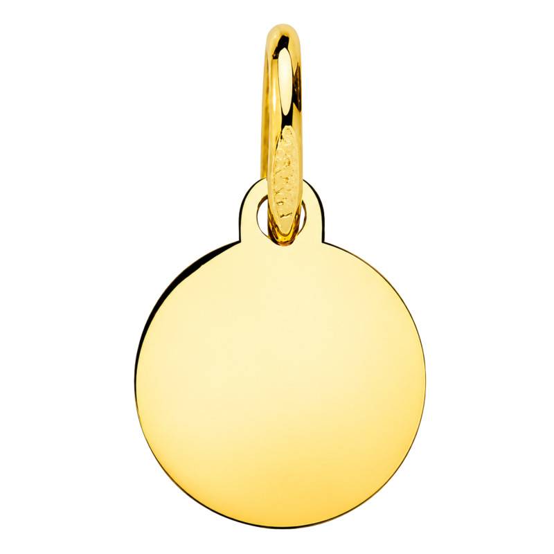 750/1000 Yellow Gold Round Medallion, 8 mm Diameter - Lumiosa