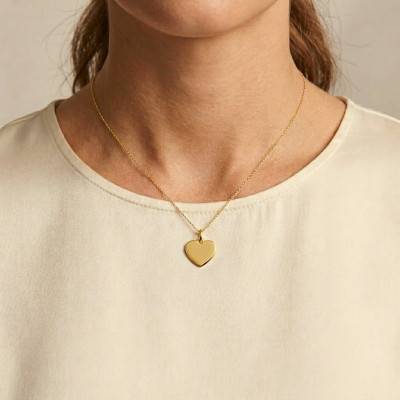 Pendentif Coeur en Plaqué Or Jaune 750, Dimension 10 mm - Lumiosa