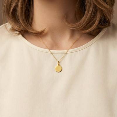 Médaille Ronde en Or Jaune 750, Diamètre 8 mm - Lumiosa