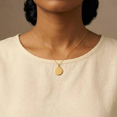 Médaille Ronde en Or Jaune 750, Diamètre 10 mm - Lumiosa