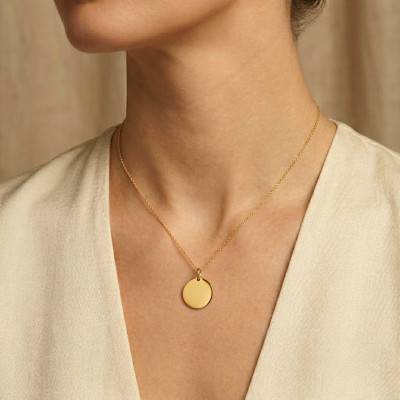 Round 750/1000 Yellow Gold Medal, 12 mm Diameter - Lumiosa