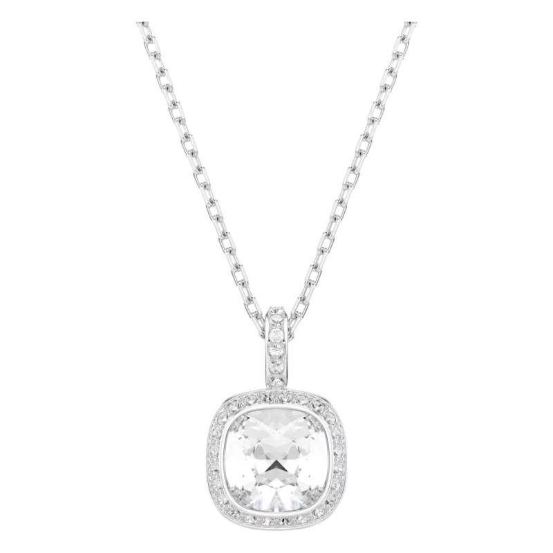 Collier Una Angelic Cushion Coussin en Métal Rhodié & Cristaux Blancs, Longueur 38 cm Ajustable - 5754340 - Swarovski