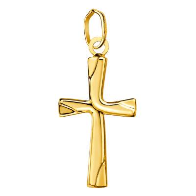750/1000 Yellow Gold Cross, 21 x 12 mm - Lumiosa