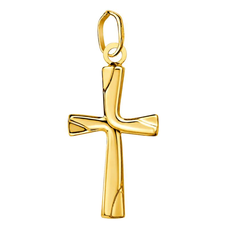 750/1000 Yellow Gold Cross, 21 x 12 mm - Lumiosa