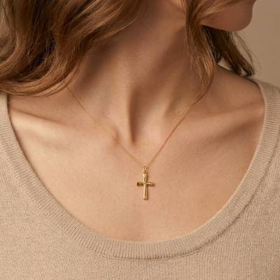Croix en Or Jaune 750, Dimension 21 x 12 mm - Lumiosa