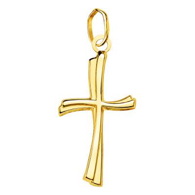 Brilliant Modern 750/1000 Yellow Gold Cross, 21 x 12 mm - Lumiosa
