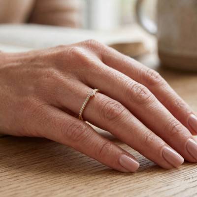 Crossover Solitaire Yellow 750/1000 Gold & Diamond Ring - Amore