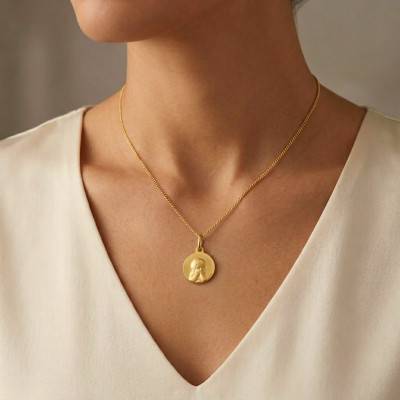 Médaille ronde Chérubin Or Jaune 375/1000 - 16 mm - Augis