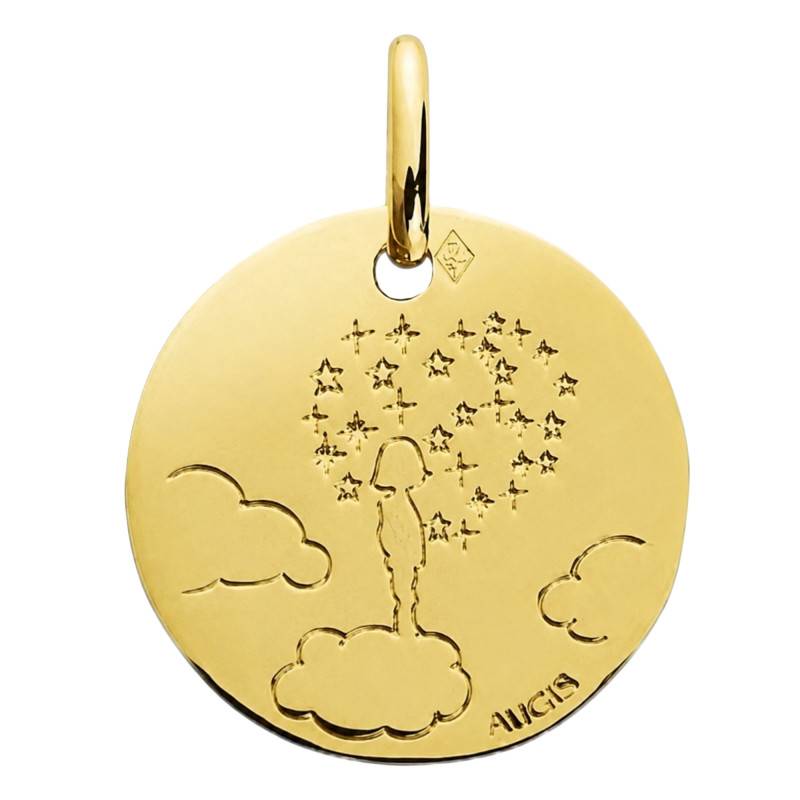 375/1000 Yellow Gold Child on Cloud Medal, 16 mm - Augis