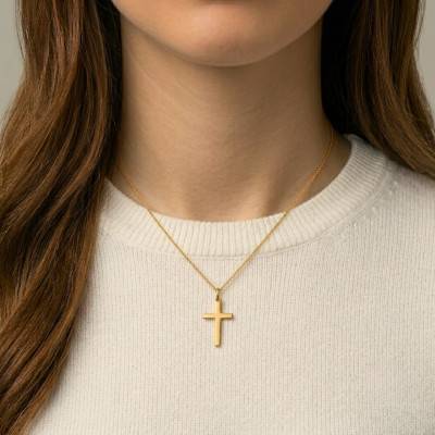 Croix Simple en Or Jaune 375, Dimension 16 x 11 mm - Augis
