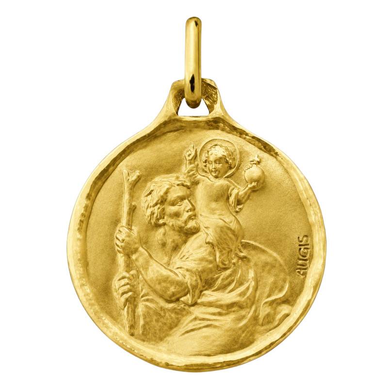 Médaille Saint Christophe en Or Jaune 375, Diamètre 18 mm - Augis