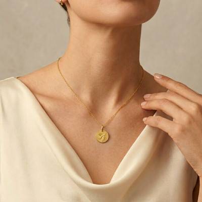Médaille Galet Colombe en Or Jaune 375, Diamètre 16 mm - Augis