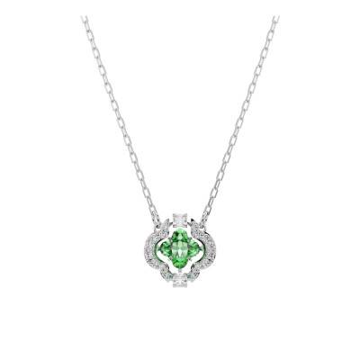 Collier Pendentif Una Angelic Vert en Métal Rhodié & Oxydes de Zirconium, Longueur de 38 cm à 45 cm - 5757785 - Swarovski