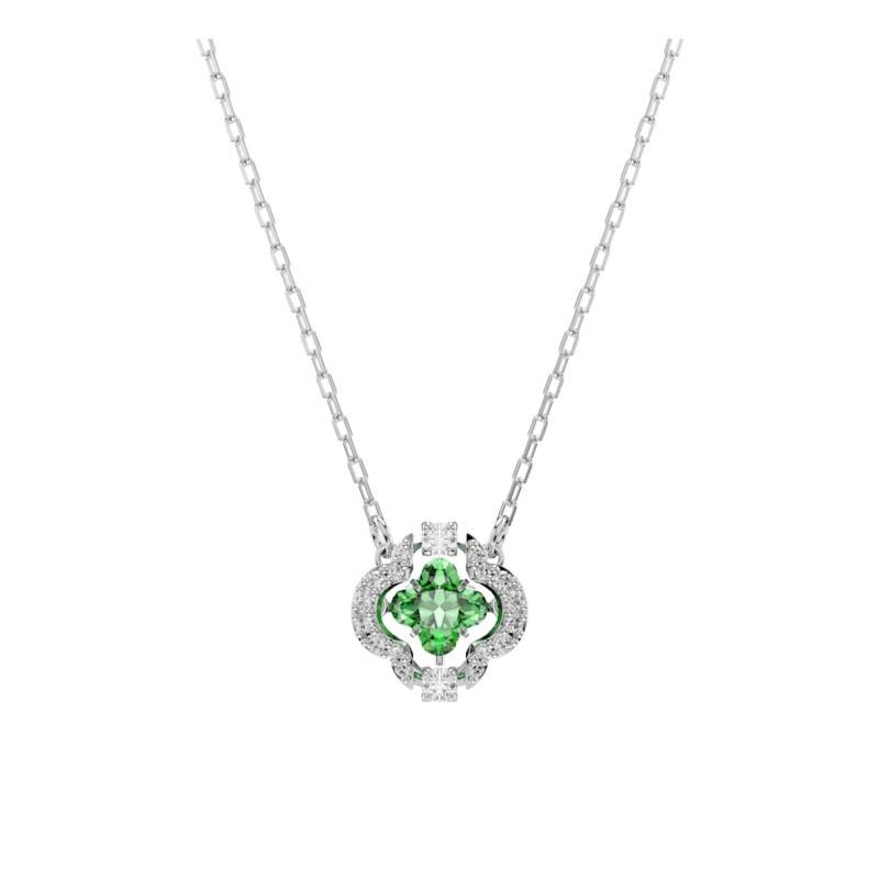 Collier Pendentif Una Angelic Vert en Métal Rhodié & Oxydes de Zirconium, Longueur de 38 cm à 45 cm - 5757785 - Swarovski