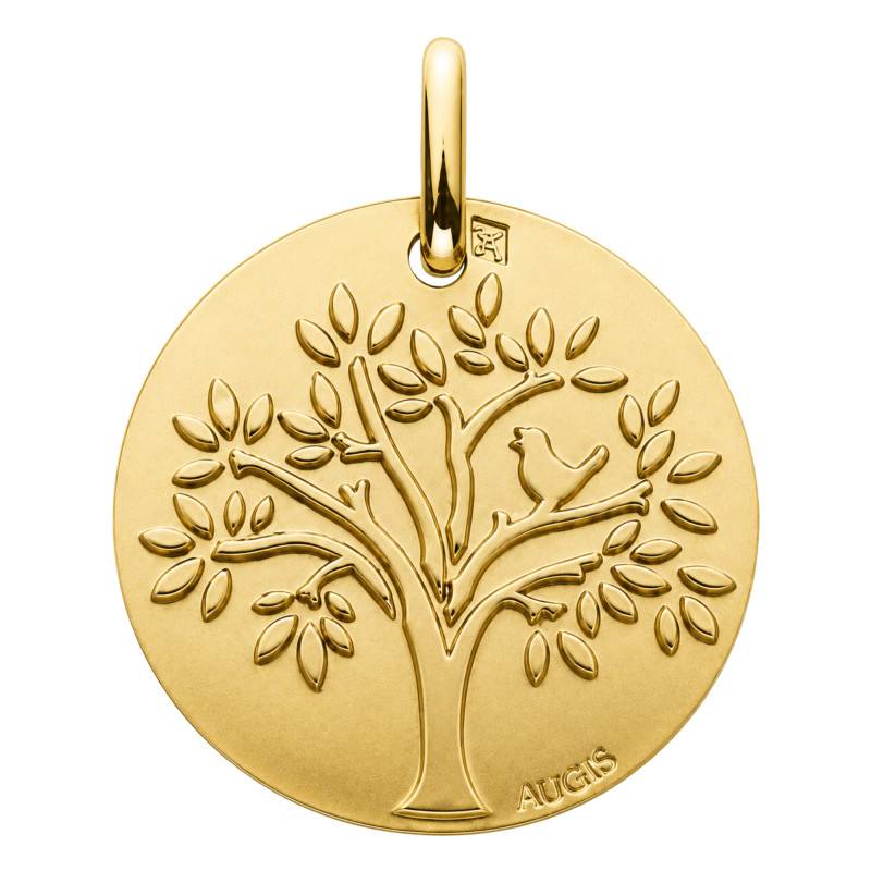 Médaille Arbre de Vie Oiseau en Or Jaune 375, Diamètre 18 mm - Augis