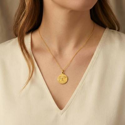 Médaille Ange Gardien en Or Jaune 375, Diamètre 18 mm - Augis