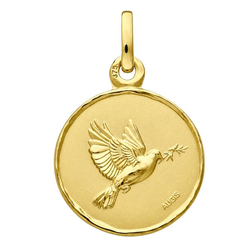Médaille Colombe de l'Espérance en Or Jaune 375, Diamètre 16 mm - Augis