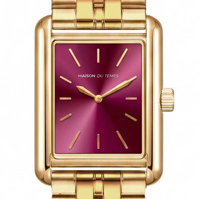 MTAuréa Bordeaux Yellow Gold-Tone Steel Watch 3000-A - Maison du Temps
