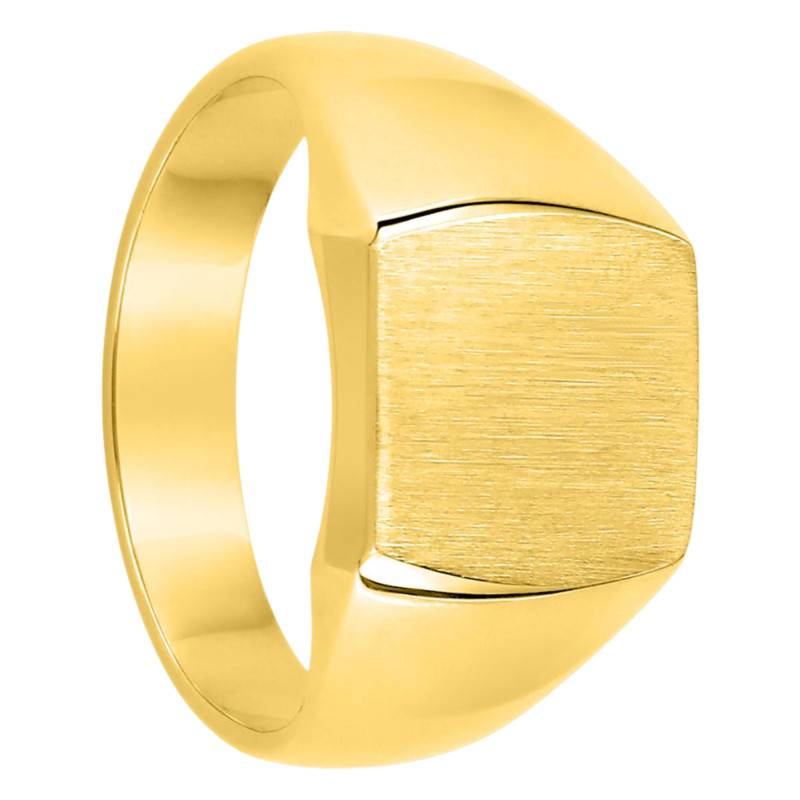Chevalière Plateau Brossé en Or Jaune 375, Dimension 8 x 10 mm - Taille 65 - Imperium