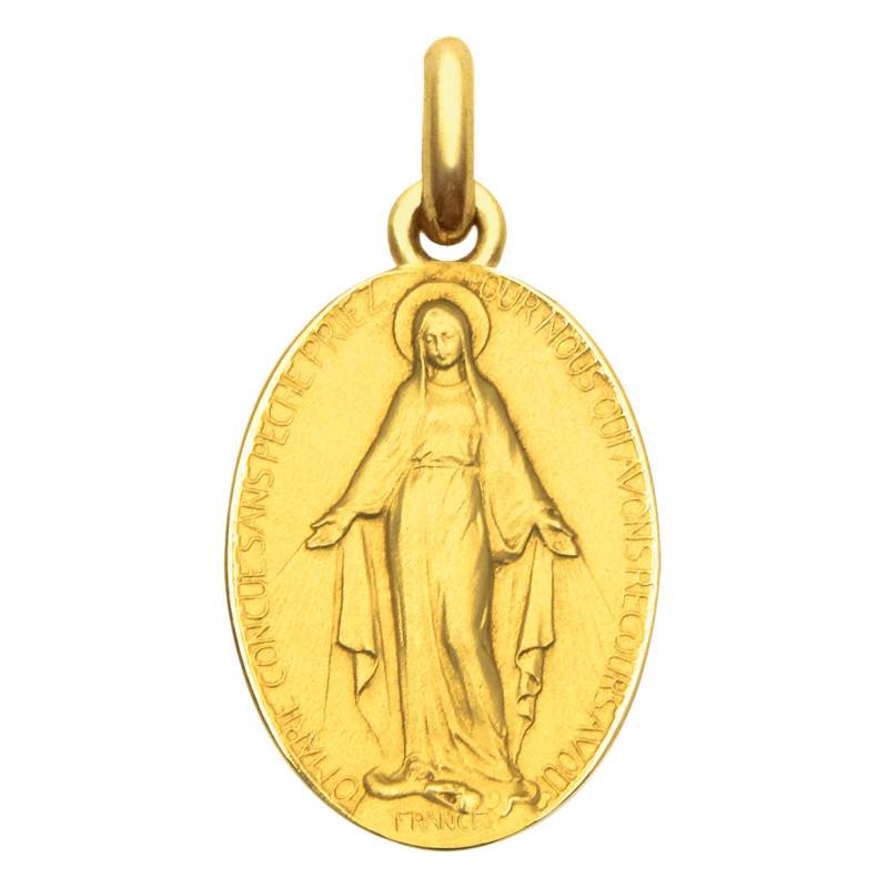 2-Sided Miraculous Virgin 750/1000 Yellow Gold Medal - Becker