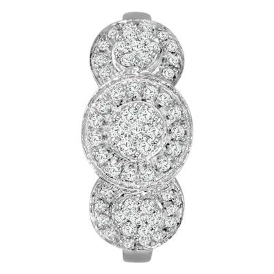 Bague de Fiançailles 3 Fleurs Diamants de Synthèse en Or Blanc 375 - Amore