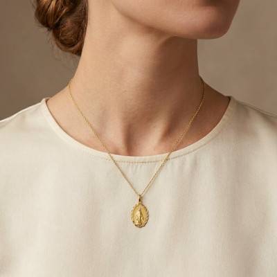 Médaille Vierge Miraculeuse & Saints Cœurs Or Jaune 750 - Lumiosa