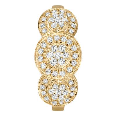 Bague de Fiançailles 3 Fleurs Diamants de Synthèse en Or Jaune 375 - Amore