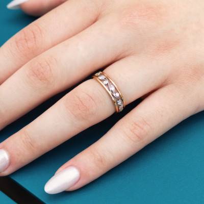 Zarig Standard Two-Tone 750/1000 Gold & Diamond Wedding Ring - Maison Girard