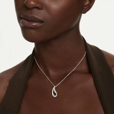 Collier Classica en Argent 925 & Oxydes de Zirconium, Longueur de 38 cm à 43 cm - 5740344 - Swarovski