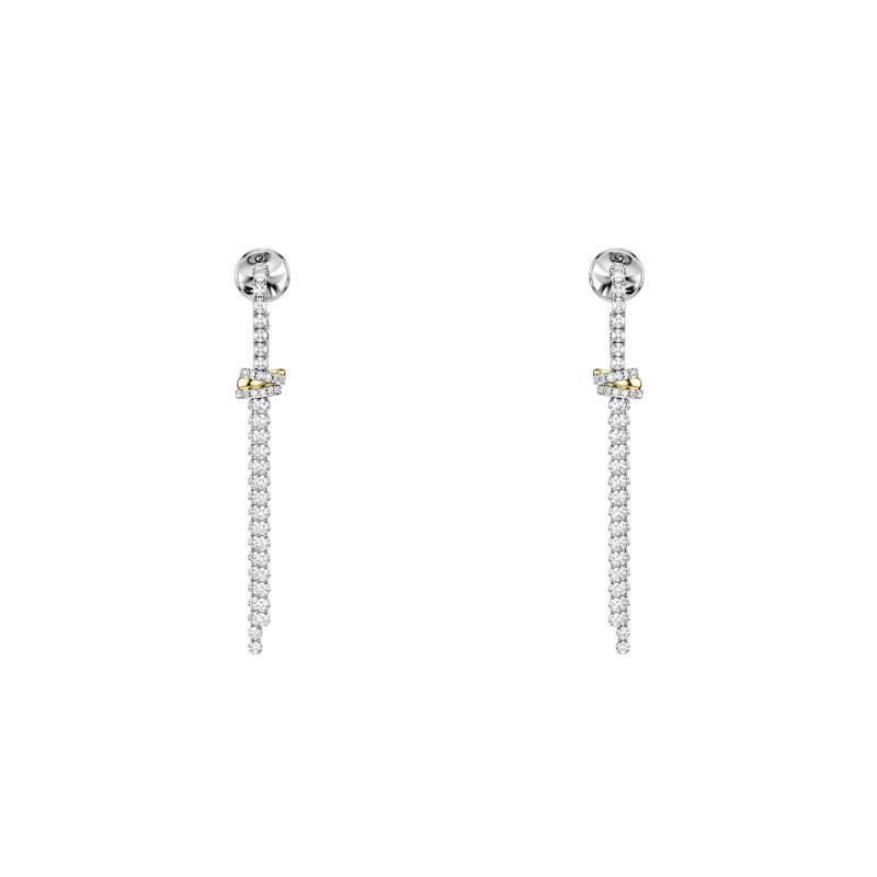 Boucles d'Oreilles Pendantes Hyperbola Noeud Cristaux & Oxydes de Zirconium - 5752866 - Swarovski