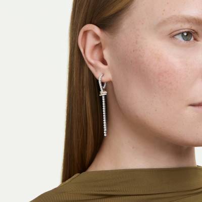 Hyperbola Knot Crystal & Zirconia Drop Earrings - 5752866 - Swarovski