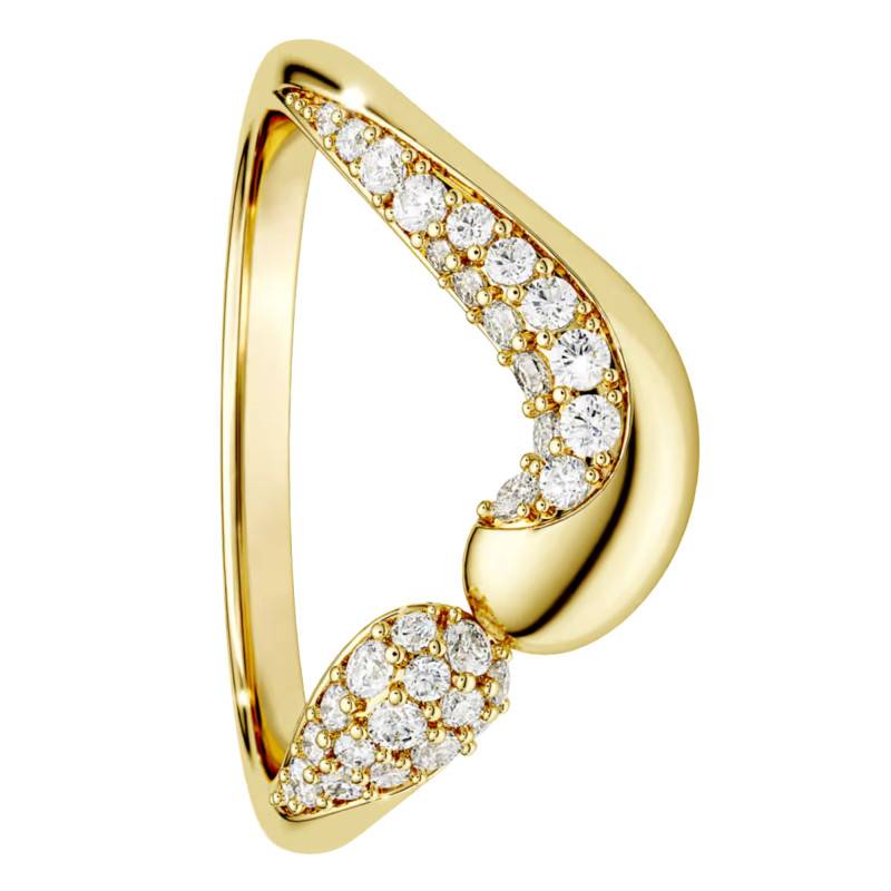 Bague Ouverte Classica en Argent 925 Doré & Oxydes de Zirconium - 5746567 - Swarovski