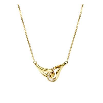 Collier Classica Entrelacé en Argent 925 Doré & Oxydes de Zirconium, Longueur de 38 cm à 43 cm - 5745560 - Swarovski