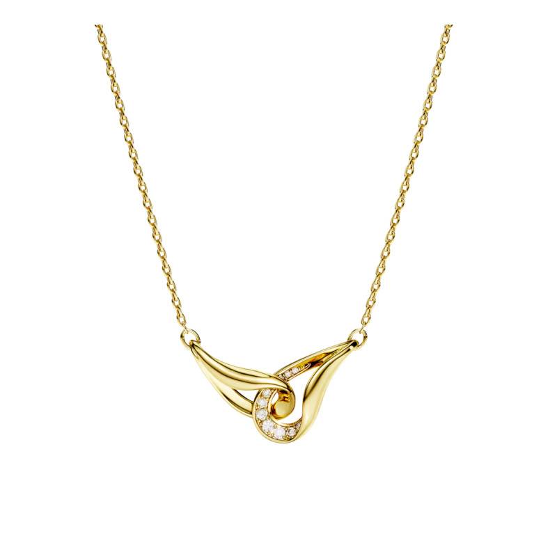 Gold-Plated 925/1000 Silver & Cubic Zirconia Classica Entrelacé Necklace, Length 38 cm to 43 cm - 5745560 - Swarovski