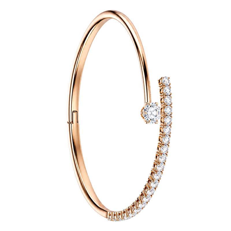Bracelet Jonc Matrix Crash Doré à l'Or Rose 750 & Oxydes de Zirconium Blancs - 5763821 - Swarovski