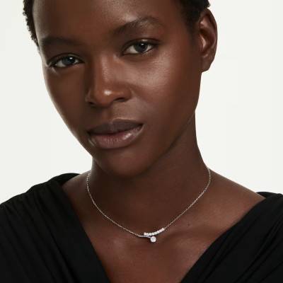 Collier Matrix Crash en Métal Rhodié & Oxydes de Zirconium Blancs, Longueur 38 à 45 cm - 5753568 - Swarovski