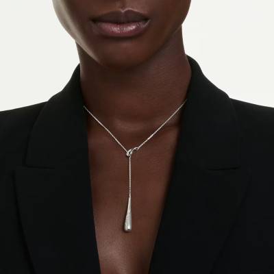 Collier en Y Classica en Argent 925 & Oxydes de Zirconium, Longueur de 38 cm à 43 cm - 5741221 - Swarovski