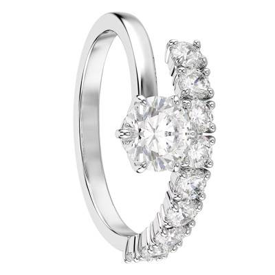 Bague Demi-tour Matrix en Métal Rhodié & Oxydes de Zirconium - 5753573 - Swarovski