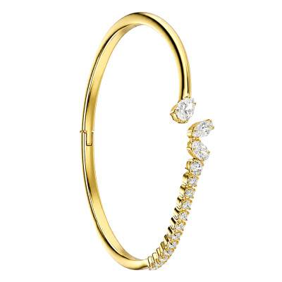 Bracelet Jonc Mesmera Attract en Métal Doré à l'Or Jaune 750 & Oxydes de Zirconium - 5761639 - Swarovski