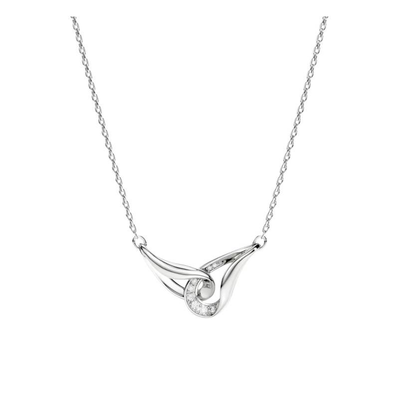 925 Silver & Cubic Zirconia Interlaced Classica Necklace, Length 38 cm to 43 cm - 5740343 - Swarovski