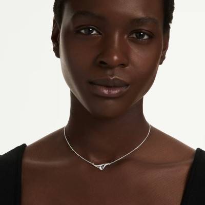 Collier Classica Entrelacé en Argent 925 & Oxydes de Zirconium, Longueur de 38 cm à 43 cm - 5740343 - Swarovski