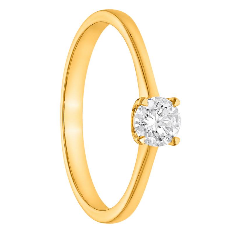Bague Solitaire Diamant HSI 0,30 ct en Or Jaune 375 - Amore
