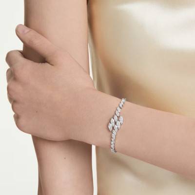 Bracelet Mesmera Glam en Métal Rhodié & Oxydes de Zirconium, Longueur 15,5 cm Ajustable - 5748014 - Swarovski