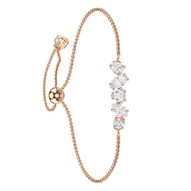 Bracelet Mesmera Attract en Métal Doré à l'Or Rose 750 & Oxydes de Zirconium, Longueur Ajustable - 5764801 - Swarovski