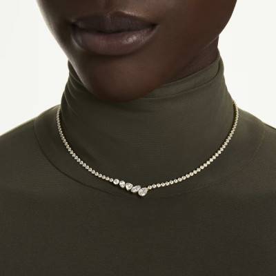 Collier Mesmera Attract Métal Doré à l'Or Jaune 750 & Oxydes de Zirconium, Longueur 38 cm Ajustable - 5747931 - Swarovski