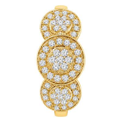 Bague de Fiançailles 3 Fleurs Diamants de Synthèse en Or Jaune 375 - Amore
