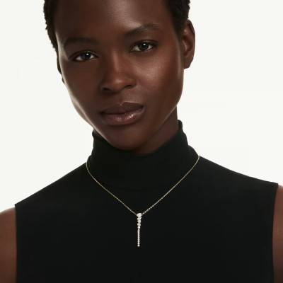 Collier en Y Mesmera Attract Métal Doré à l'Or Jaune 750 & Oxydes de Zirconium, Longueur 48 cm Ajustable - 5747997 - Swarovski