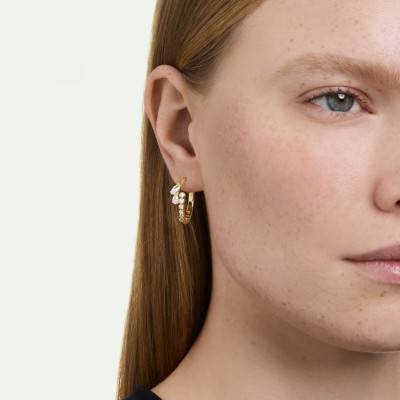 Boucles d'Oreilles Créoles Mesmera Glam en Métal Doré a l'Or Jaune 750, Diamètre 22 mm - 5761975 - Swarovski