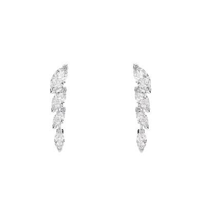 Boucles d'Oreilles Pendantes Mesmera Glam en Métal Rhodié & Oxydes de Zirconium - 5748007 - Swarovski